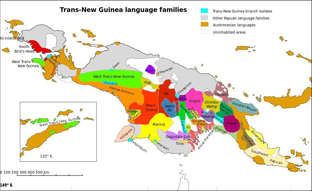 kaart paapua uus-guinea keel
