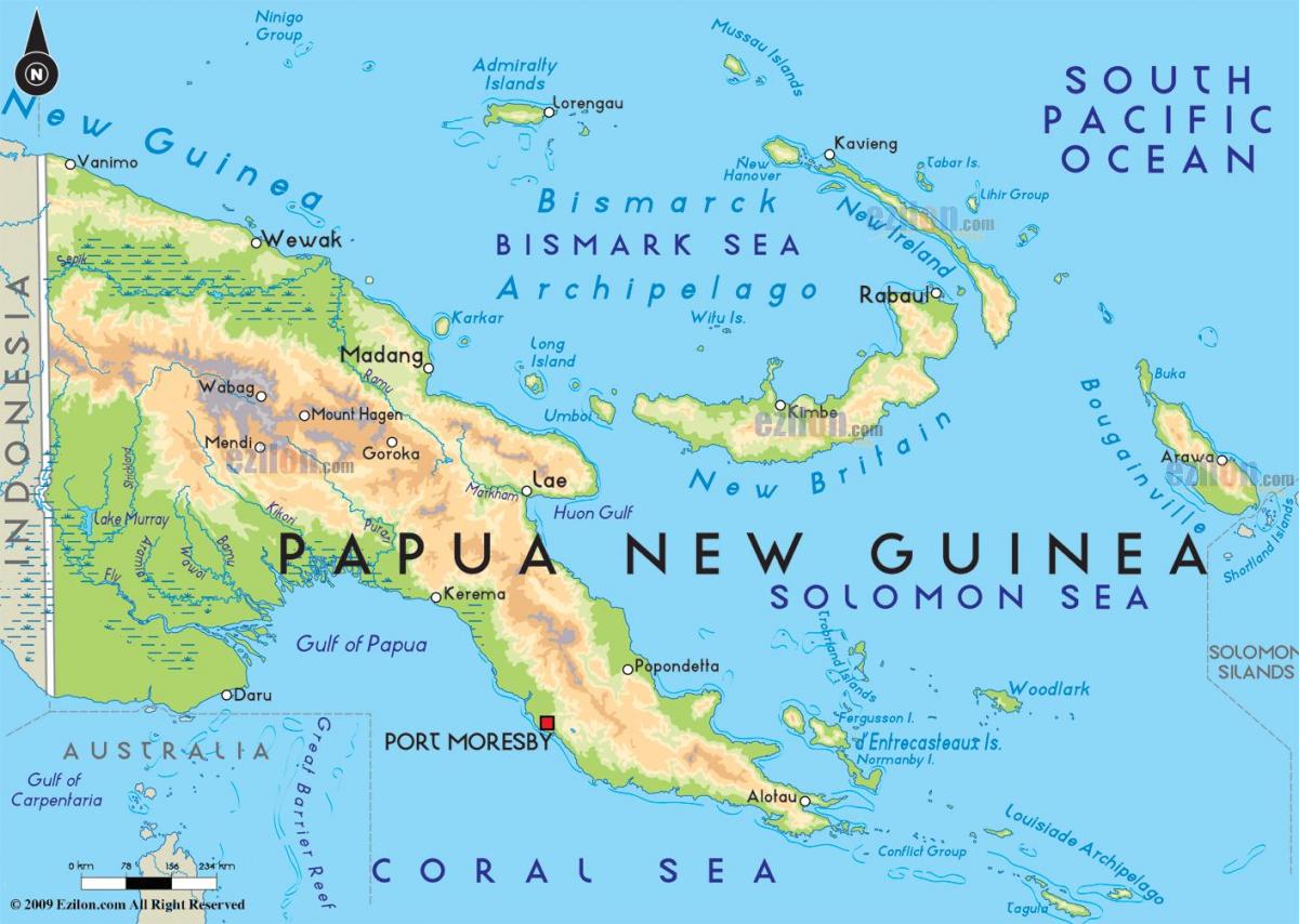 kaart port moresby paapua uus-guinea