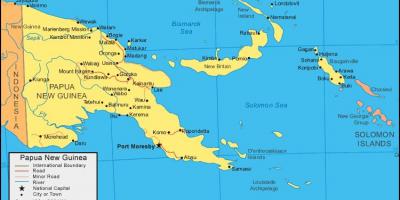 Kaart paapua uus-guinea ja ümberkaudsed riigid